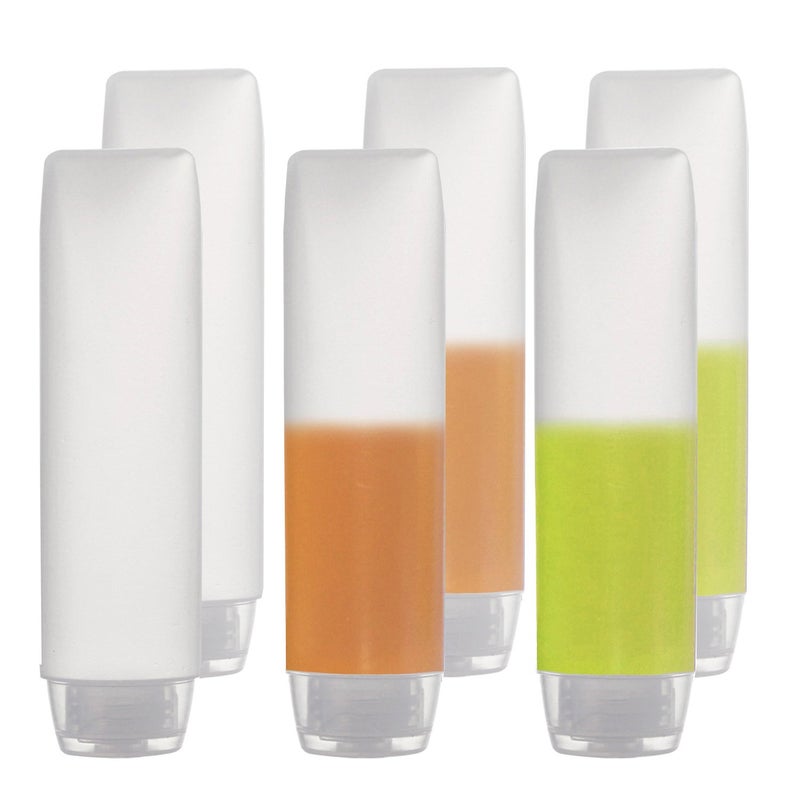 OTO 6 Pack Travel Size Plastic Squeeze Bottles for Liquids, 30ml/1 Fl. Oz TSA Approved Makeup Toiletry Cosmetic Containers - Image 1